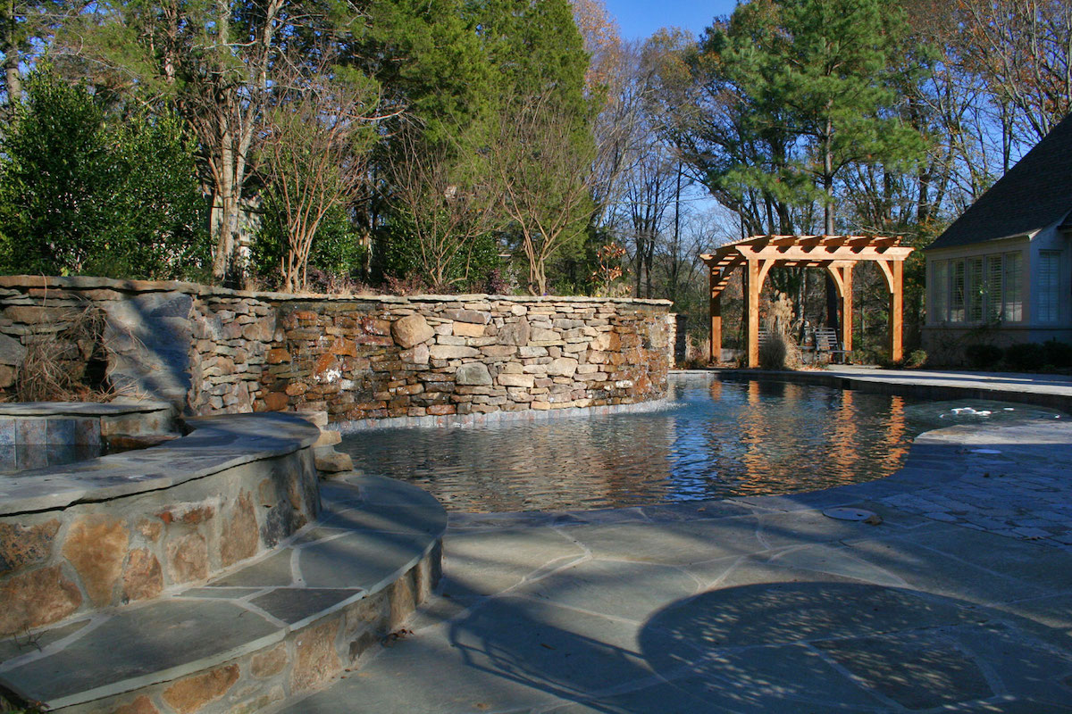 building a pool into a hillside